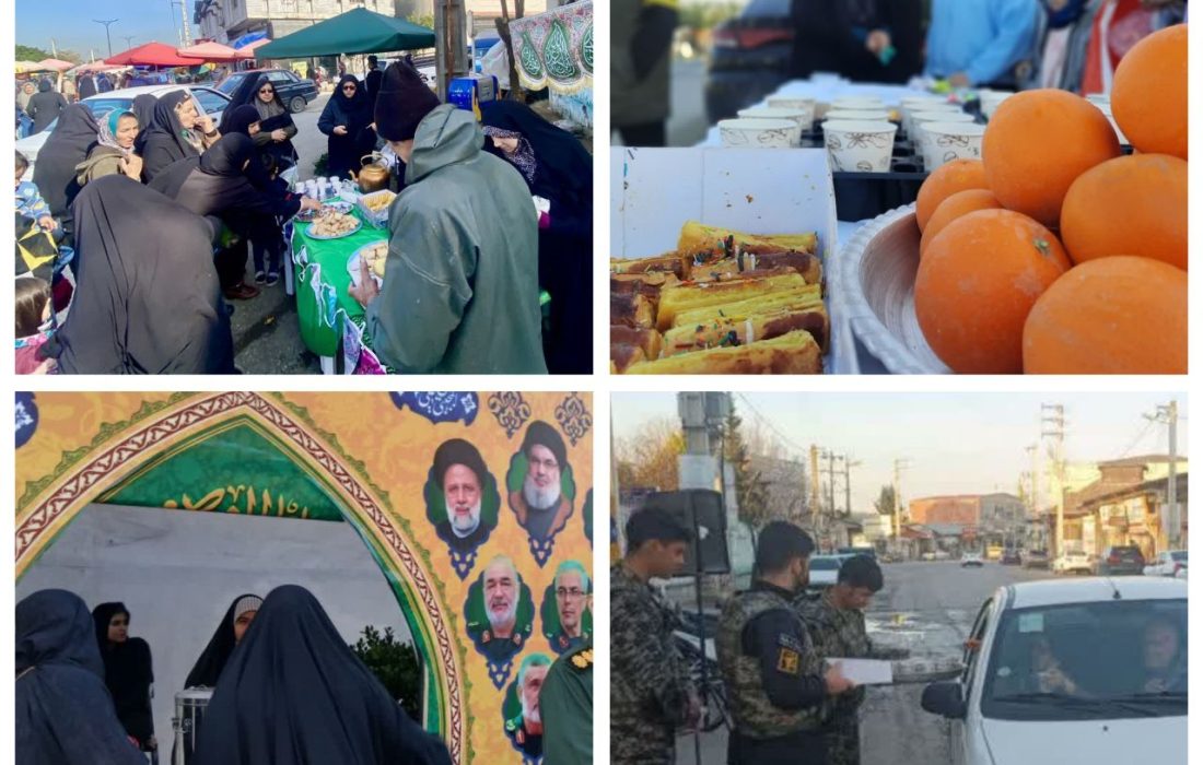 برگزاری موکب‌ها و ایستگاه‌های صلواتی  بسیجیان سیمرغ در نقاط مختلف شهری