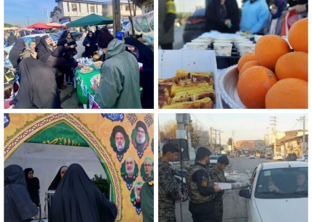 برگزاری موکب‌ها و ایستگاه‌های صلواتی  بسیجیان سیمرغ در نقاط مختلف شهری