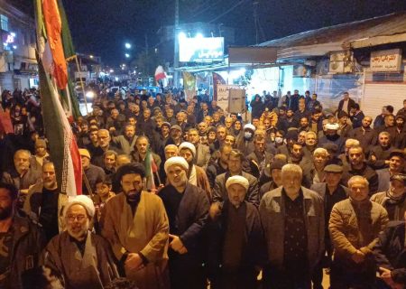 راهپیمایی گسترده مردم سیمرغ در شب ۱۵ اسفند در محکومیت ترور رهبر شهید انقلاب اسلامی